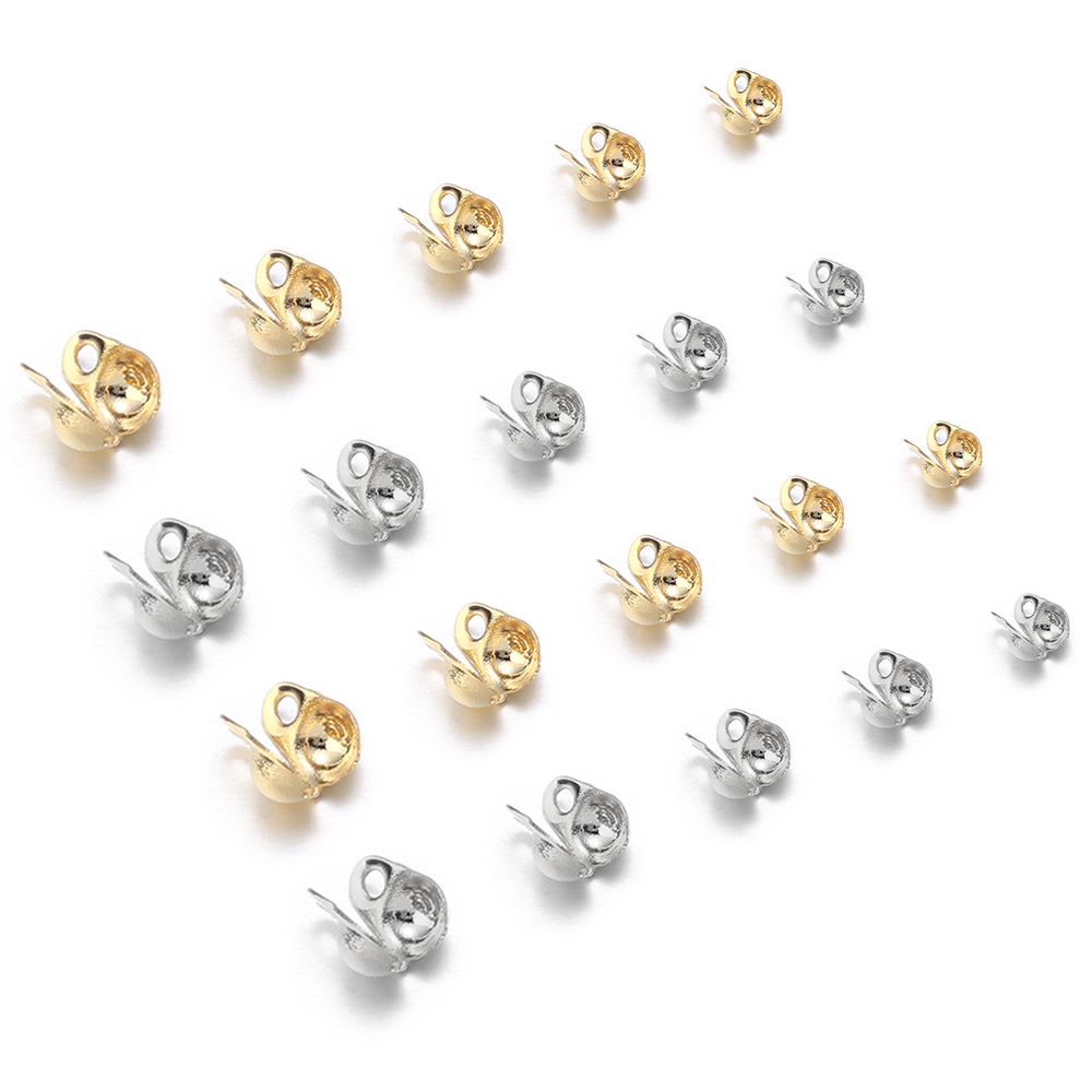 Jewelry Making Bead - 50 Buah Gesper Rantai Bola Baja