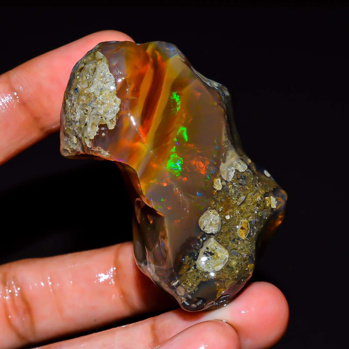 Jewelry Making Raw Materials - Opal Etiopia Alami Kasar 25-80CT Batu