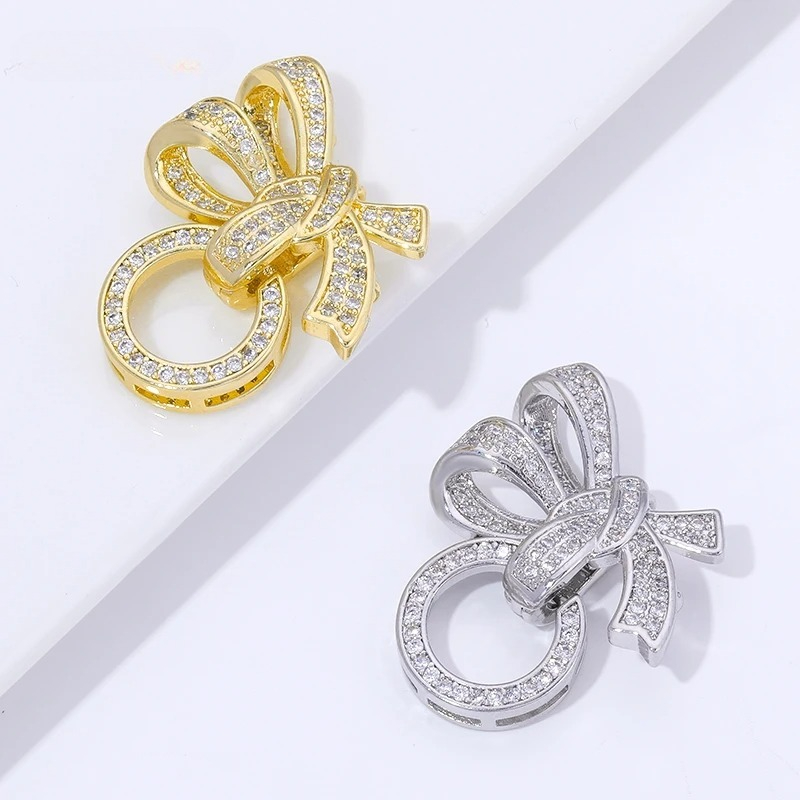 Jewelry Making Bead - Konektor Gesper Mutiara Berlapis Emas 18K