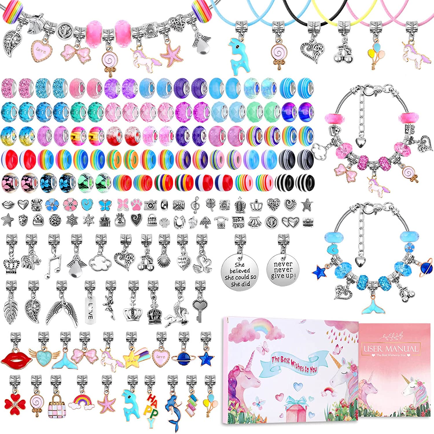 Jewelry Making Kits For Girls - Kit pembuat gelang bandul, perlengkapan membuat
