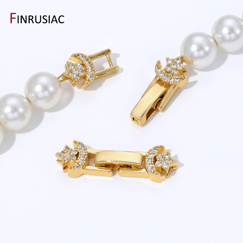 Jewelry Making Bead - Konektor Kancing Mutiara Berlapis Emas 18K,