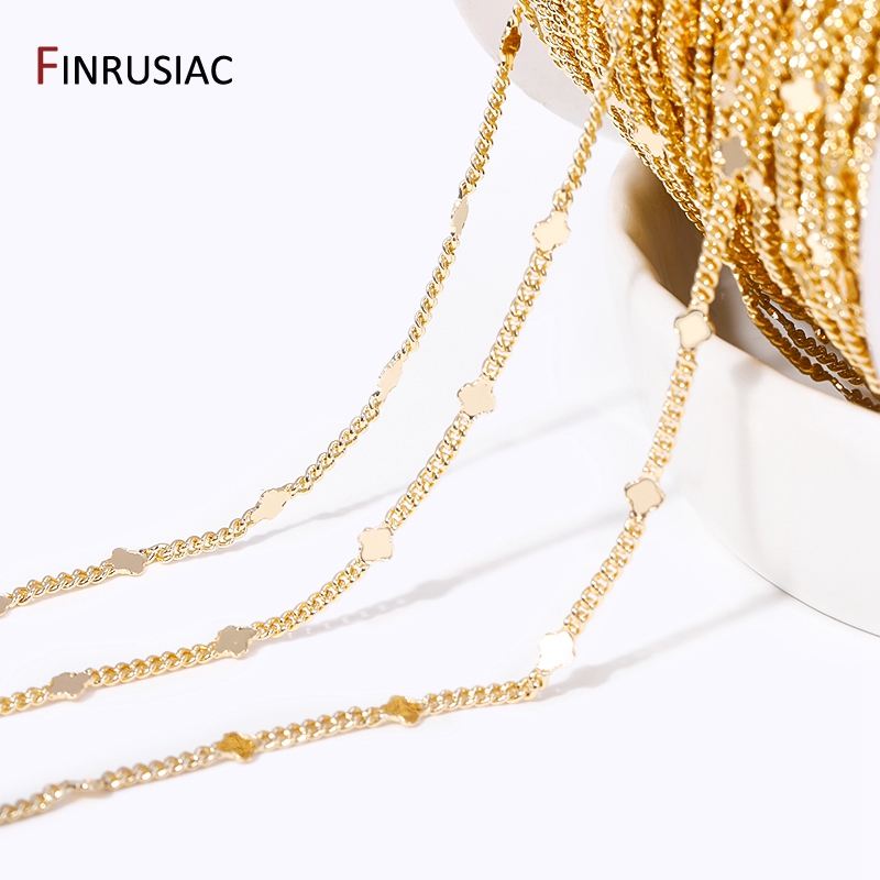 Chain Roll Cable - Rantai kabel payet kuningan berlapis emas