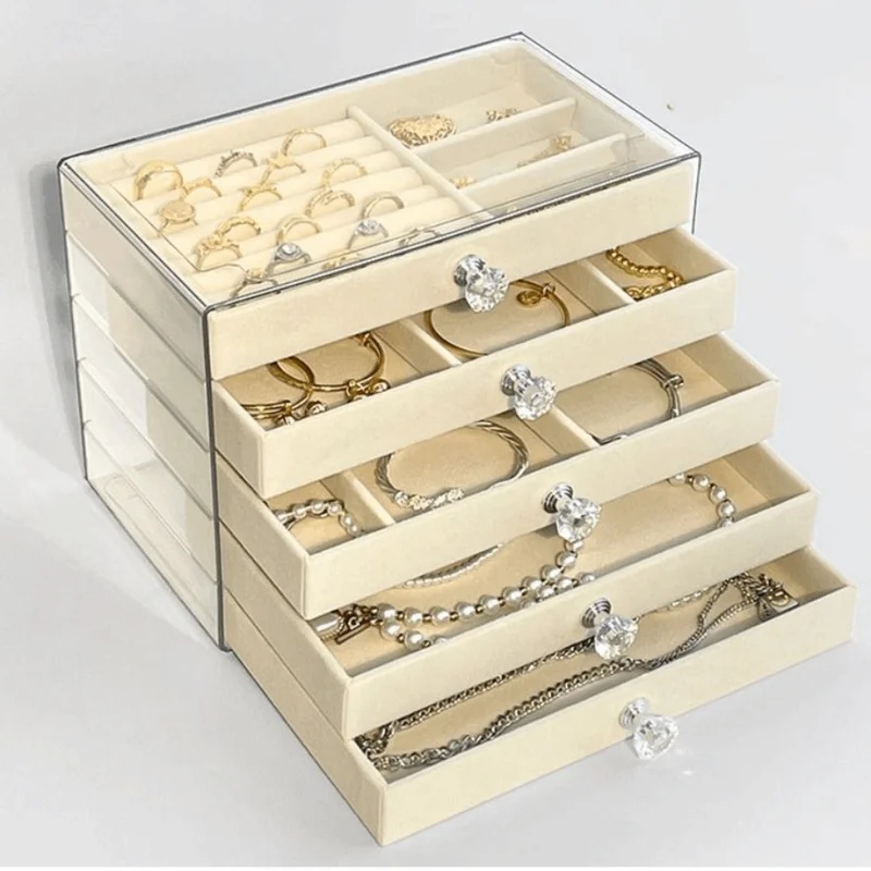 Kotak Perhiasan Akrilik Beludr - Jewelry Making Organizer Box ulasan dan harga