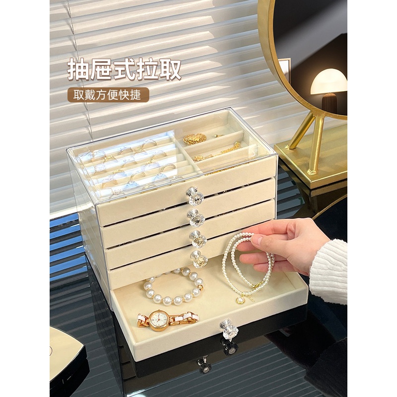 Kotak Perhiasan Akrilik Beludr - Jewelry Making Organizer Box ulasan dan harga