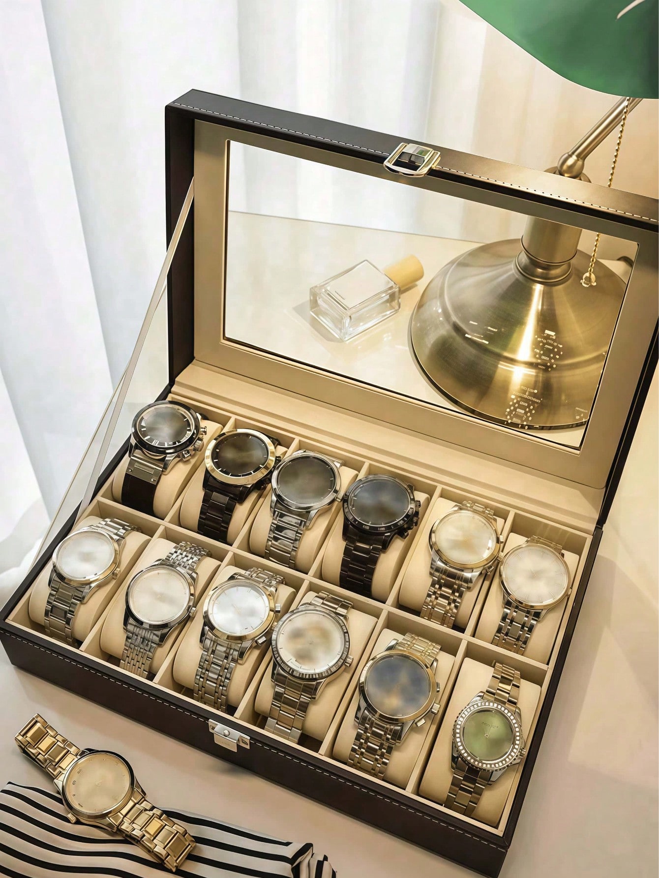 Kotak Jam Tangan Kulit dengan  - Jewelry Making Organizer Box ulasan dan harga
